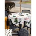 thumbnail image 4 of Outdoor Tablecloth with Umbrella Hole and Zipper, Christmas Tree Square Table Cloth 54x54 Inch Waterproof Tablecloth, Xmas Snowflake Tree Green Picnic Table Cover for Patio Camping, 4 of 7
