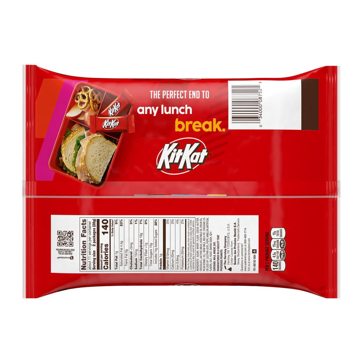 Kit Kat Milk Chocolate Snack Size Wafer Candy Bars - 10.78oz - Pack of 2