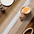 thumbnail image 3 of Brown Wood Grain Table Runner - 72 Inch Long Country Retro Wooden Plank Farmhouse Cotton and Linen Blended Dress Scarves Farmhouse Table Runner for Kitchen Dining, Coffee Table, 13" x 72", 3 of 8