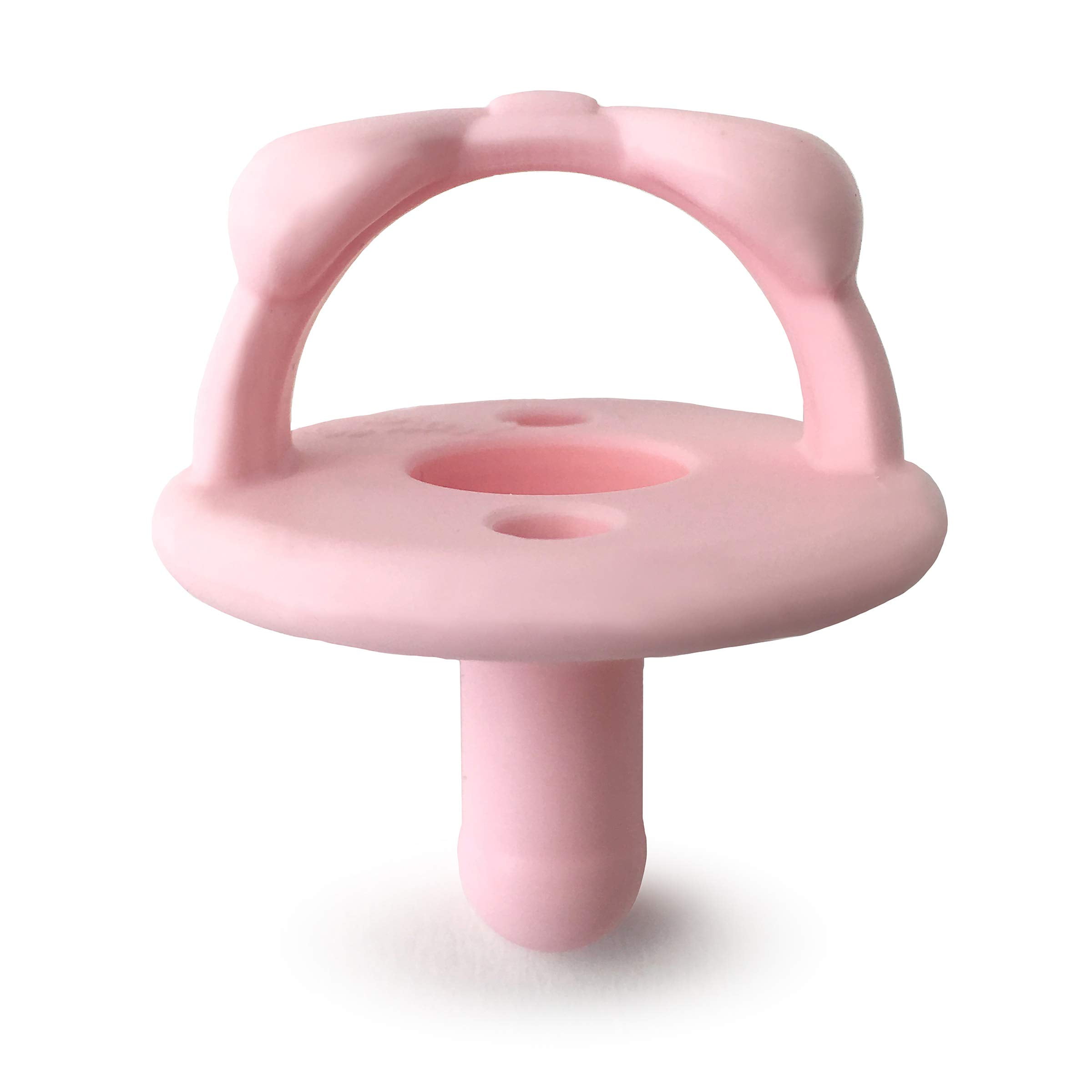 Itzy Ritzy Sweetie Soother Pacifier Set of 2 - Silicone with Collapsible Handle & Two Air Holes Pink