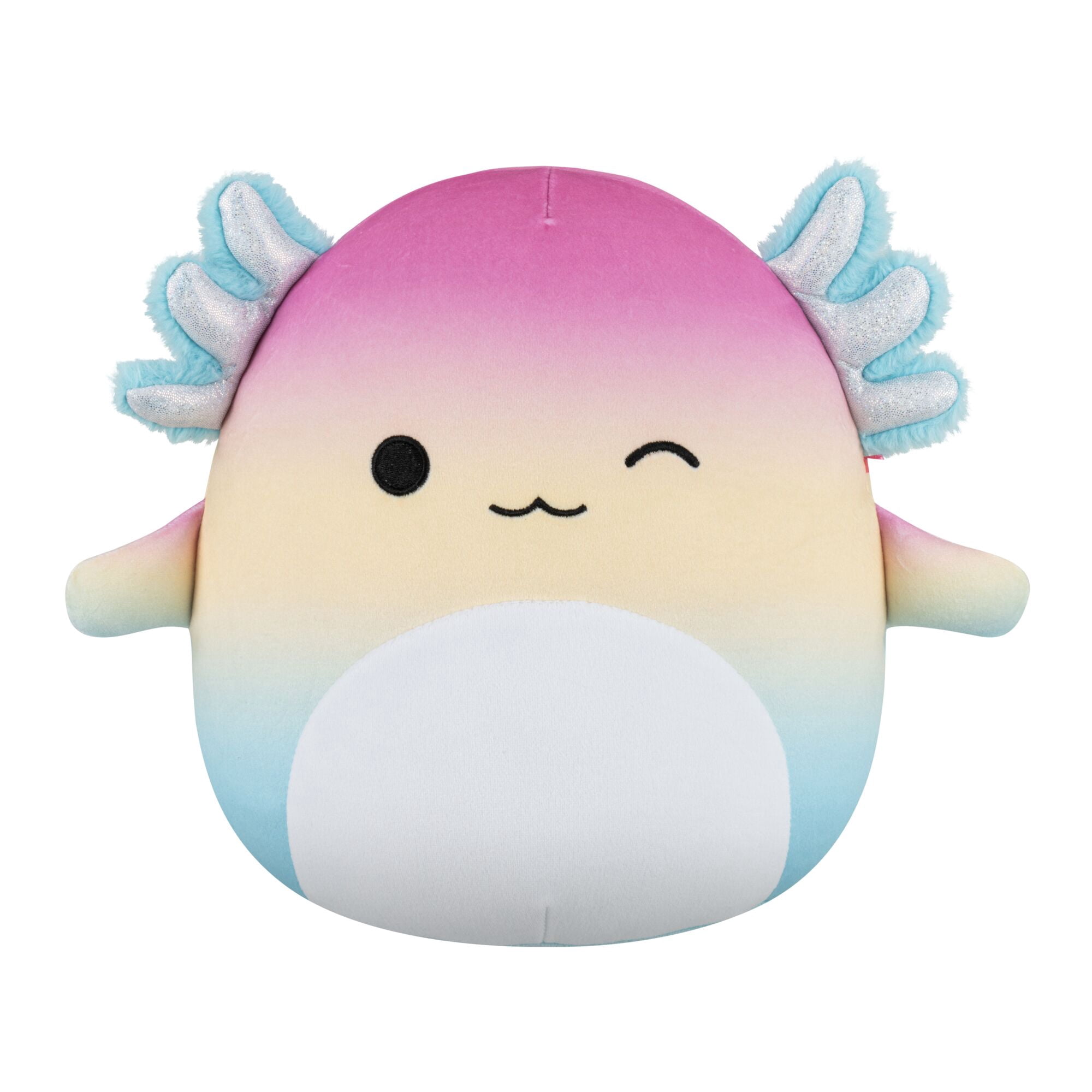 14-Inch Squishmallows HugMees, Blue Axolotl Plush+Silver Gills