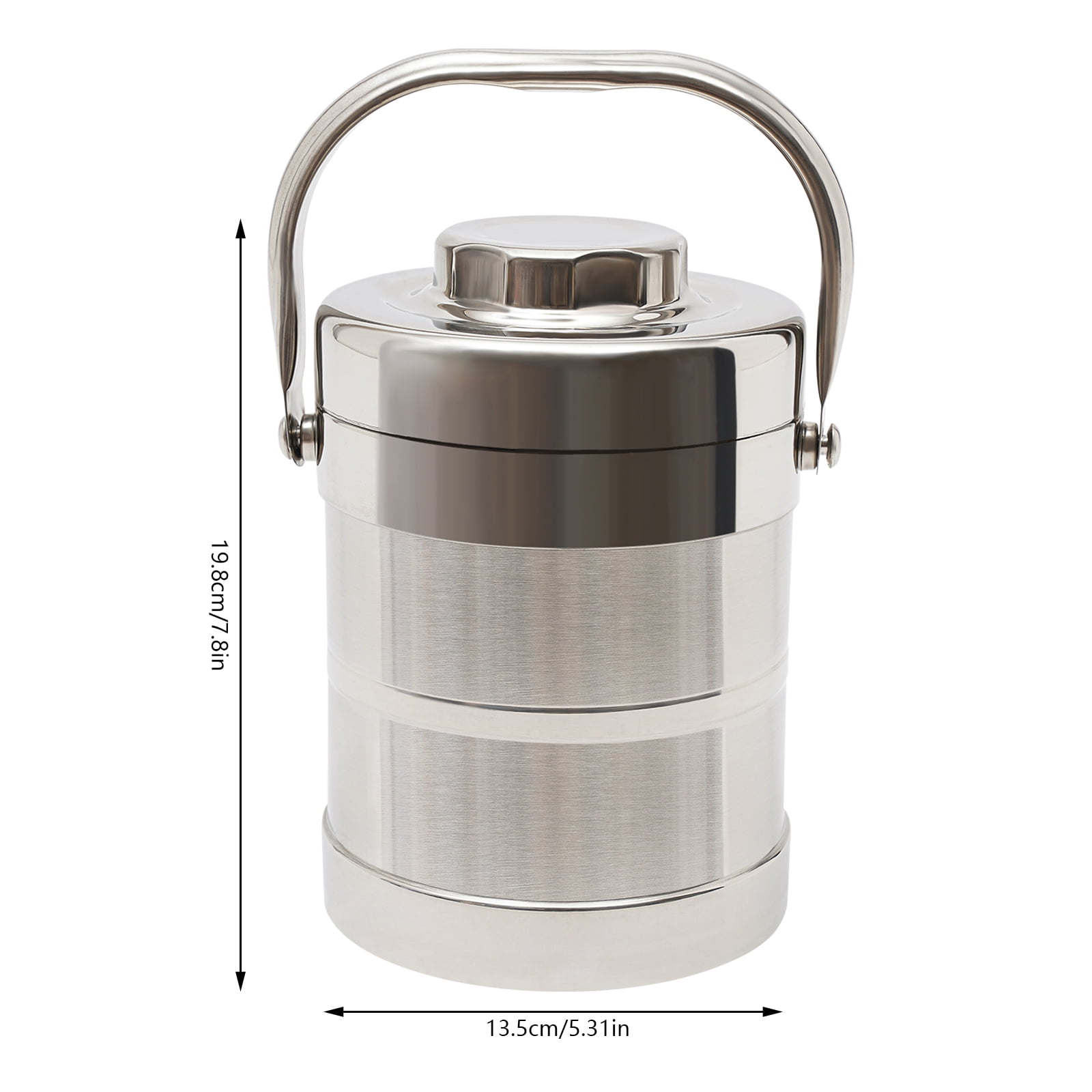 Multi-Compartment Insulated Lunch Box, 1.4L Capacity Stainless Steel Food Container, 3-Hour Thermal Retention for Office Use