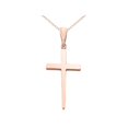 thumbnail image 1 of 14K Pink Rose Gold Cross Pendant Necklace with Chain, 1 of 4