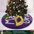thumbnail image 6 of SKYSONIC Mardi Gras Tree Skirt Home Decoration Large Round Venetian Christmas Tree Skirt for Holiday Party Home Christmas Day Ornaments 48", 6 of 6