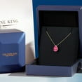 thumbnail image 5 of Gem Stone King 14K Yellow Gold Pink Zirconia Pendant Necklace for Women | 0.81 Cttw | Gemstone Birthstone | Pear Shape 8X5MM | With 18 inch Chain, 5 of 6