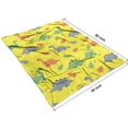 thumbnail image 4 of Yellow Cartoon Dinosaurs Leaves Pattern Blanket,Comfortable Soft Lamb Wool Throw Blanket,All Season,Warm Lightweight Blankets for Sofa Bed Couch Living Room Chair,60"x80", 4 of 4