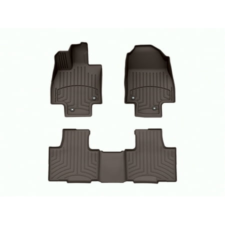 WeatherTech FloorLiner HP Custom Fit Floor Mats compatible with Lexus TX, TX 500h, tx500hplus - 1st & 2nd Row, Cocoa