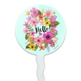 thumbnail image 2 of Hello with Pretty Flowers Cupcake Picks Toppers Decoration Set of 6, 2 of 7