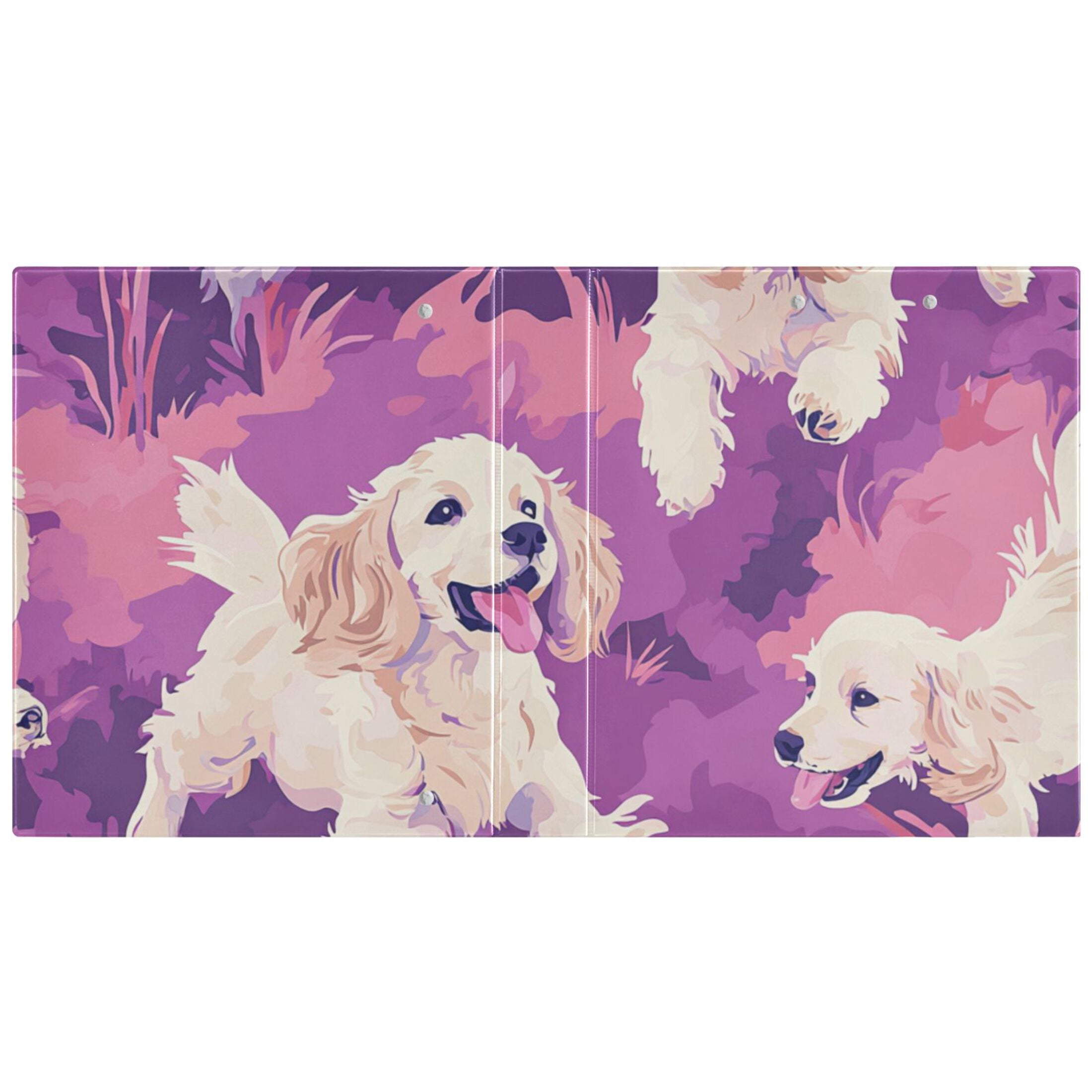 Cute Dogs Play 3 Ring Binders 1.5 inch Hardcover File Folders with Interior Pockets A4 Size Organizer for School Office Hospital