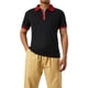 thumbnail image 2 of Sunloudy - Polo para hombre con cremallera de un cuarto, casual, manga corta, cuello de solapa, color en contraste, tops ajustados Sunloudy moda, 2 of 10