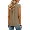 thumbnail image 4 of AherBiu Plus Size Tank Tops for Women Button down Shirts Lapel V Neck Collared Lightweight Summer Casual Blouse, 4 of 8