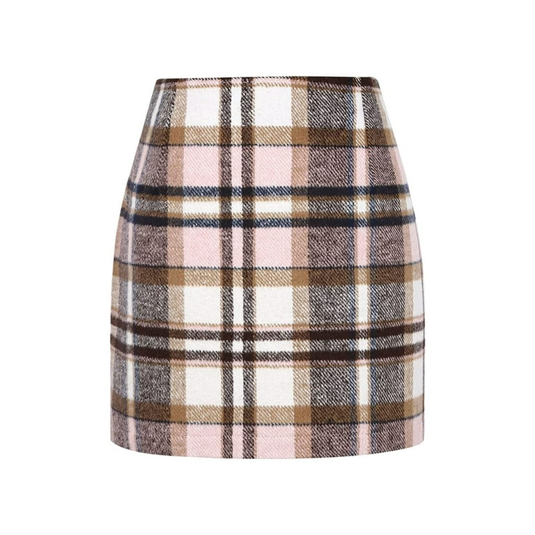 Plaid wool skirt xl cheap