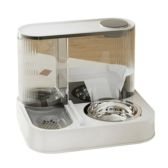 Cats Dog Feeding Station Leak Proof Water Fountains System Detachable Dish Anti Slip Base Design