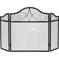 thumbnail image 1 of Dagan S122 3 Fold Arched Wrought Iron Screen, Black, 1 of 1