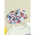 thumbnail image 5 of Jxzom Newborn Baby Girl My First 4th Of July Outfit 3 6 12 18 Months Short Sleeve Romper Romper Shirt Top Flare Pants Headband Set, 5 of 8