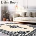 thumbnail image 2 of ODIKA 5'x7' Machine Washable Non-Slip Area Rug, Classic Herati Motif with Faded Palmette and Interlocking Vinework High Traffic Rug, Beige, 666002, 2 of 7