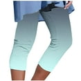thumbnail image 3 of QATAINLAV Maternity Leggings for Women Plus Size Summer High Waisted Capri Leggings Trendy Gradient Print Cropped Yoga Pants Casual Buttery Soft Tight Capris Daily Sales Mint Green 3XL, 3 of 6