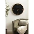 thumbnail image 3 of Kate and Laurel Pronte Modern Round Wood and Metal Wall Clock, 22 Inch Diameter, Black and Gold, Decorative Minimal Clock for Bedroom, Entryway, or Living Room Decor, 3 of 9