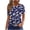 Z136-Navy, variant on Ichuanyi Women's Casual Pattern Floral Printed Shirt Loose Short Sleeved T-Shirt Classic Round Neck Top