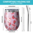 thumbnail image 5 of 12oz Stemless Wine Tumblers Strawberry Plants Fruit Milk Box Vacuum Insulated Stainless Steel Travel Tumbler Cups Mug with Lid and Straw for Champaign,Cocktail,Beer with Cleaning Brush, 5 of 5
