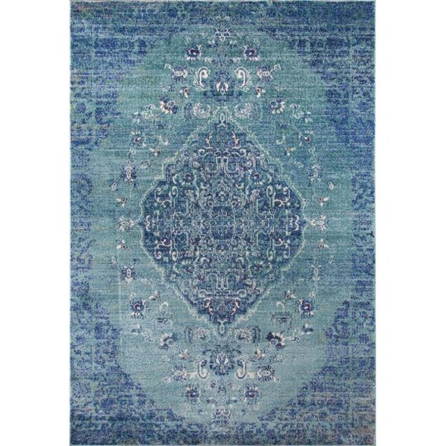 Momeni AMELIAM-02DEN3B57 Amelia Turc Machine Made Area Rug&44; Denim - 3 Pi 11 Po x 5 Pi 7 Po