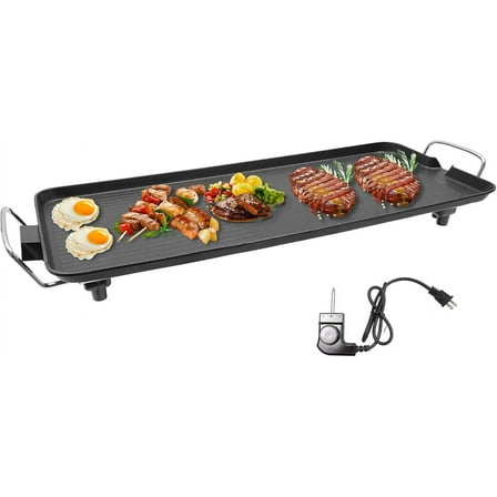 Bacocoo Electric Grill,Outdoor Barbecue Grill with 1500W Fast Heating,Non-Stick Surface,Oil-Draining Design for Camping, Backyard,Picnic,Adjustable Temperature