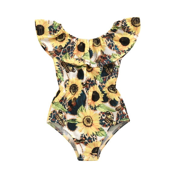 Gerichy Toddler Girl Swimsuit,Girls Bathing Suit Two Pieces Girls Swimsuit Printed Bikini Sets Ruffle Girls Bathing Suit