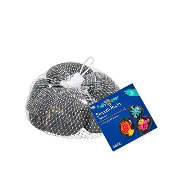 Hello Hobby Natural Smooth Rocks, Set of 6