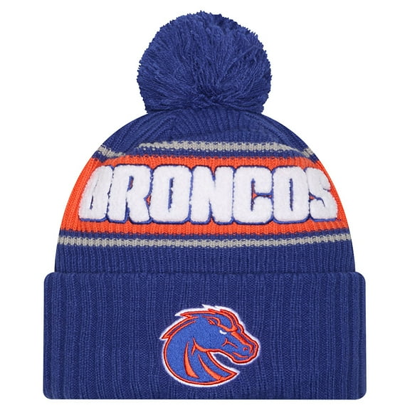 Men's New Era Royal Boise State Broncos Bold Cuffed Knit Hat with Pom