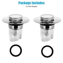 SkyAuks 2pcs Universal Bathroom Sink Stopper,1.33-1.57” Pop Up Sink Drain Strainer with Basket, Kitchen Sink Stopper Bathtub Sink Drain Strainer Plug, Anti Clogging Sink Drain Filter with Hair Catcher