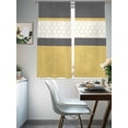 thumbnail image 4 of Yellow Morocco Sheer Curtains 72 Inch Length 2 Panels Set, Geometric Grey Stripes Modern Voile Window Treatment Rod Pocket Curtains Sheers Drapes for Bedroom/Living Room/Kitchen 52"x72"x2, 4 of 7