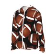 thumbnail image 2 of Pofeuu Brown Football On Black Print Sun Protection Outdoor Lightweight Full Zip UV Cooling Hoodie Long Sleeve Summer Clothing for Outdoor Hiking-X-Large, 2 of 5