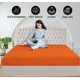 thumbnail image 5 of 600 Thread Count 3 Piece (1- Fitted Sheet + 2- Pillow cover) Quality 21 Inch Deep Pocket 100% Egyptian Cotton Color Orange Solid Size Twin, 5 of 6