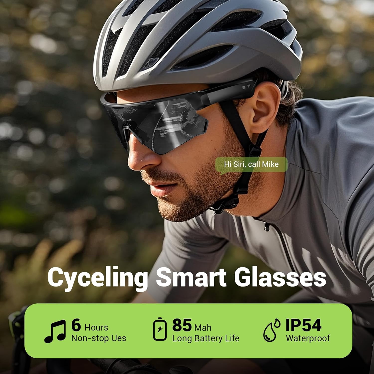 Blackview AI Smart Audio Sunglasses with Bluetooth: Polarized Sports Glasses for Men & Women, Built-in Speaker & Mic, Voice Control, UV400 Protection for Cycling Running Driving