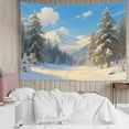thumbnail image 3 of HVEST Winter Forest Snow MountainTapestry Wall Hanging Snowy Pine Tree Woodland Wall Tapestry for Bedroom Nature Winter Scene Tapestry for Living Room College Dorm Home Decor,60x40 inch, 3 of 5