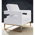 thumbnail image 2 of TOV Furniture Chaise Avery 21" en Cuir Moderne et Acier Inoxydable Blanc/or, 2 of 7