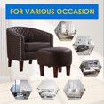 thumbnail image 6 of TrumanPick Barrel Chair with Ottoman Set, Leather Accent  Chair Club Armchairs Comfy Chairs for Living Room, Bedroom, Brown, 6 of 6