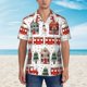 thumbnail image 2 of Balery Christmas Houses Camisas hawaianas de manga corta para hombre, camisas playeras de corte holgado, camisas de vacaciones con botones,Small, 2 of 7