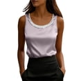 thumbnail image 2 of Women's Tanks Women's Elegant Beaded Slim Fit Layering Camisole Womens Camisole Pink M, 2 of 4