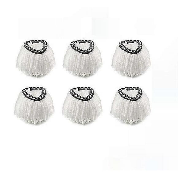 6pcs Replacement Mop Head, Universal 360 Microfiber Spin Mop Compatible with Vileda EasyWring 2-in-1 Turbo Mop Replacement Head Refill