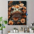 thumbnail image 4 of Qisvanset Framed Canvas Wall Art 12x16 Inch Floral Frog Illustration Home Warming Gift Art, 4 of 5