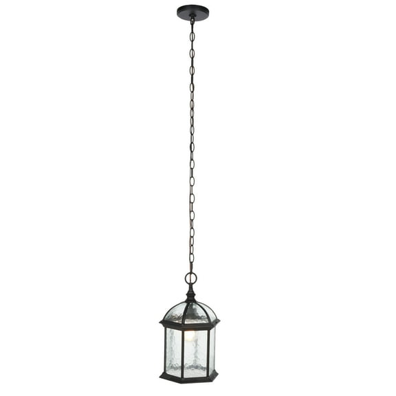 SAFAVIEH Falyn A19 Oil Rubbed Bronze Steel Pendant Light with Black Shade