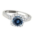 thumbnail image 3 of Aonejewelry 1.40 Ct. Ttw Halo Unique Design Blue Diamond Engagement Wedding Ring In 14k Solid White Gold, 3 of 4