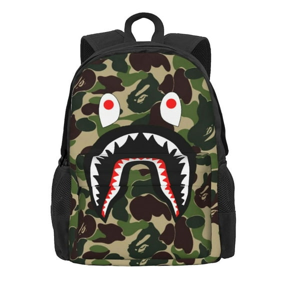Shark Camo Kids Backpacks School Bag Bookbag Casual Daypack Backpacks For Travel