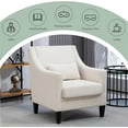 thumbnail image 6 of BISHE Mid-Century Modern Corduroy Accent Chair with Soft Cushions, Upholstered Armchair for Living Room, Bedroom, Office, Lounge, Comfortable Single Sofa Chair,Beige, 6 of 8