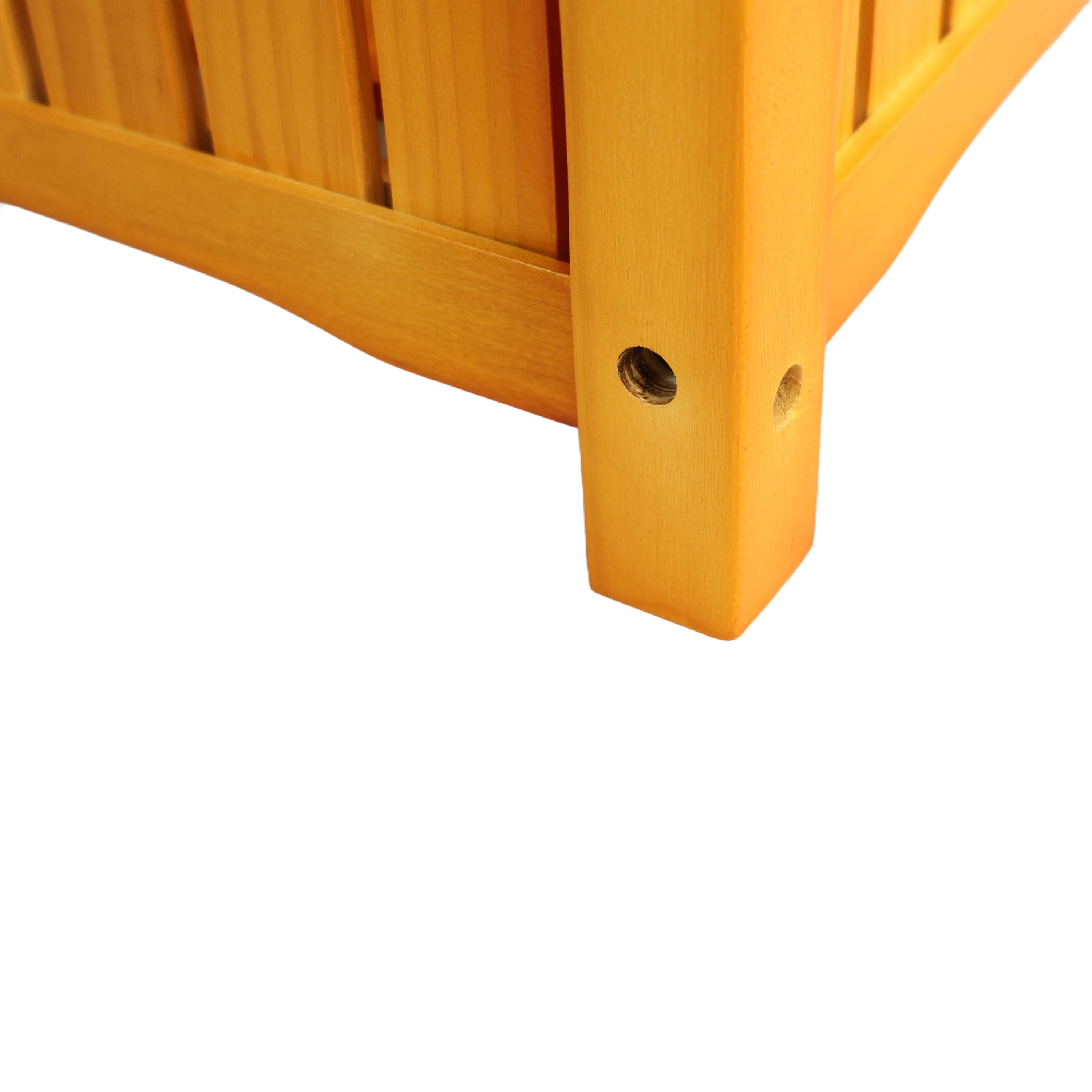 Wooden Flower Planter Box, Square Outdoor Plant Container for Garden Porch Patio Decoration, Teak