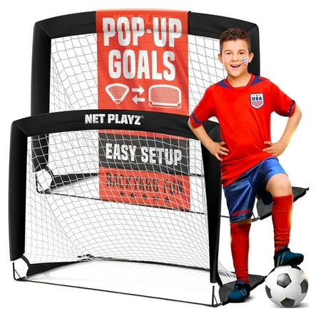 Net Playz 4ftx3ft Easy Fold-Up Portable Training Soccer Goal (Set of 2)