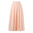 thumbnail image 4 of Riforla Women Maxi Bubble Skirt Elastic Waist Aline Long Puff Skirt Ruffle Hem Balloon Skirts Womens Skirts Light Pink L, 4 of 7