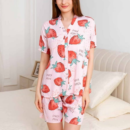 Riecok Womens Nightwear long Sleeve Sleepwear for Women Pockets Spring Comfywear Pajamas Loose Sexy Soft Casual Home Party PJ Set Cozy Trendy Clothes Sleepwear 2 Piece Pink M
