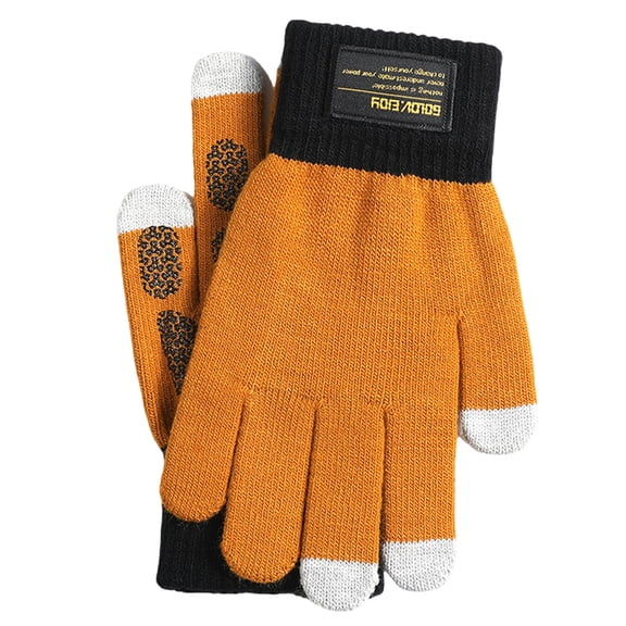 Fewfanhot Men's Winter Touchscreen Gloves, Windproof Warm Skiing Cycling Gloves Thermal Insulation for Outdoor Cold Weather